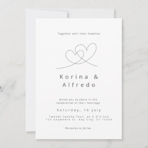 Invitaciones a la boda de historias de amor minima