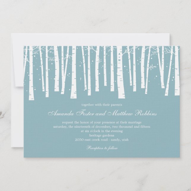 Invitaciones a la boda de invierno (Anverso)