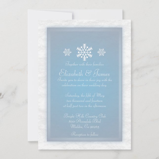Invitaciones a la boda de invierno (Anverso)