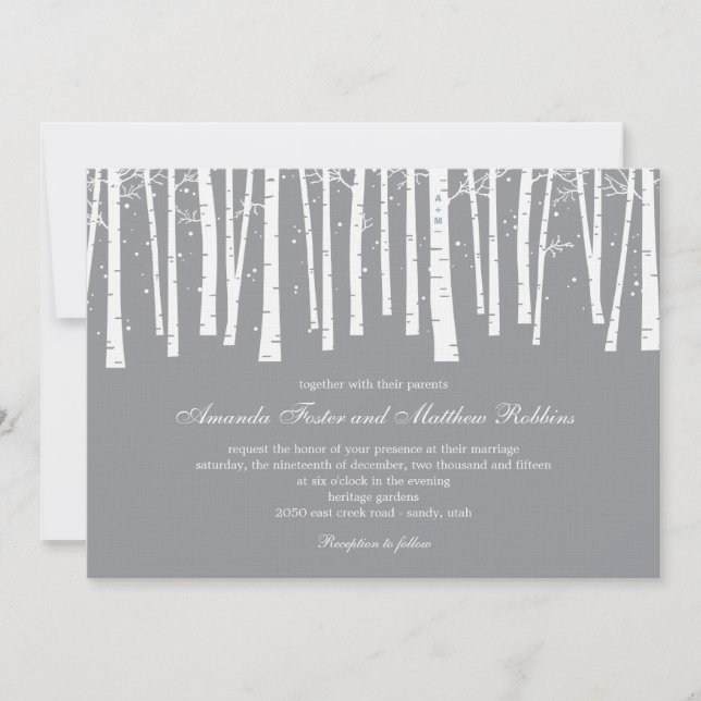 Invitaciones a la boda de invierno (Anverso)
