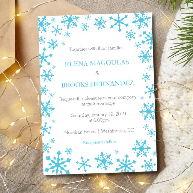 Invitaciones a la boda de invierno con copos de ni (Subido por el creador)
