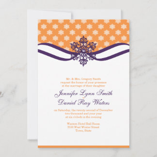 Invitaciones a la boda de invierno de naranja y ci