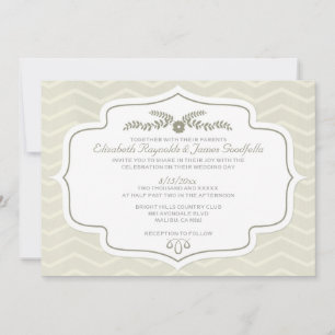 Invitaciones a la boda de Ivory Chevron