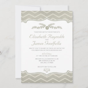 Invitaciones a la boda de Ivory Zigzag