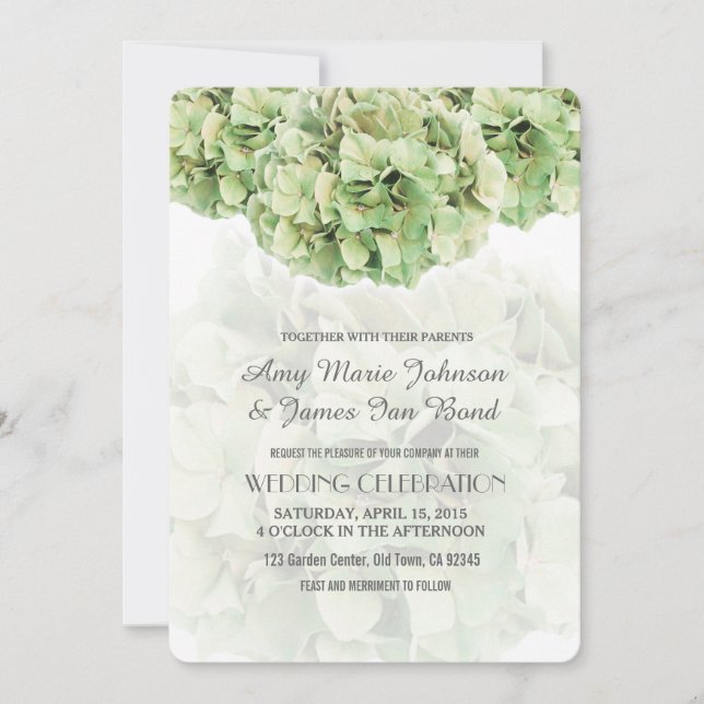 Invitaciones a la Boda de Jardín de Primavera de H (Anverso)