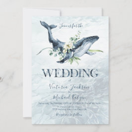 Invitaciones a la boda de la ballena tropical del 