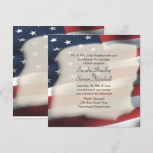 Invitaciones a la boda de la bandera estadounidens