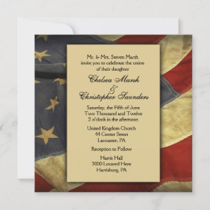 Invitaciones a la boda de la bandera estadounidens