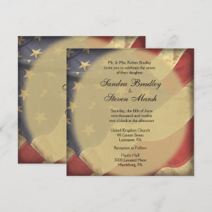 Invitaciones a la boda de la bandera estadounidens