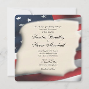 Invitaciones a la boda de la bandera estadounidens