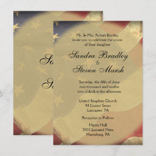 Invitaciones a la boda de la bandera estadounidens