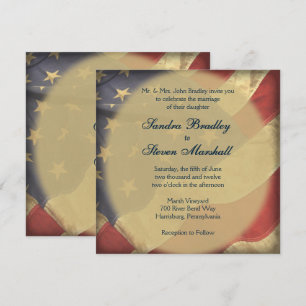 Invitaciones a la boda de la bandera estadounidens