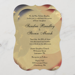 Invitaciones a la boda de la bandera estadounidens