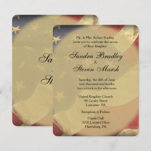 Invitaciones a la boda de la bandera estadounidens