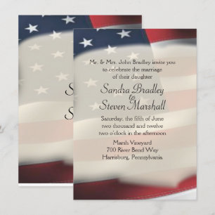 Invitaciones a la boda de la bandera estadounidens