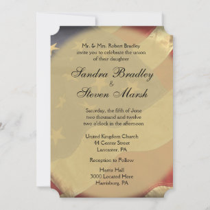 Invitaciones a la boda de la bandera estadounidens