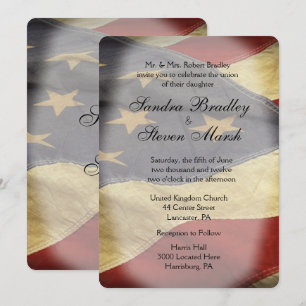 Invitaciones a la boda de la bandera estadounidens