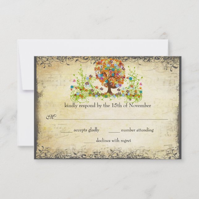 Invitaciones a la boda de la bifurcación lateral f (Anverso)
