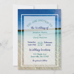 Invitaciones a la boda de la boda acuática de Beac