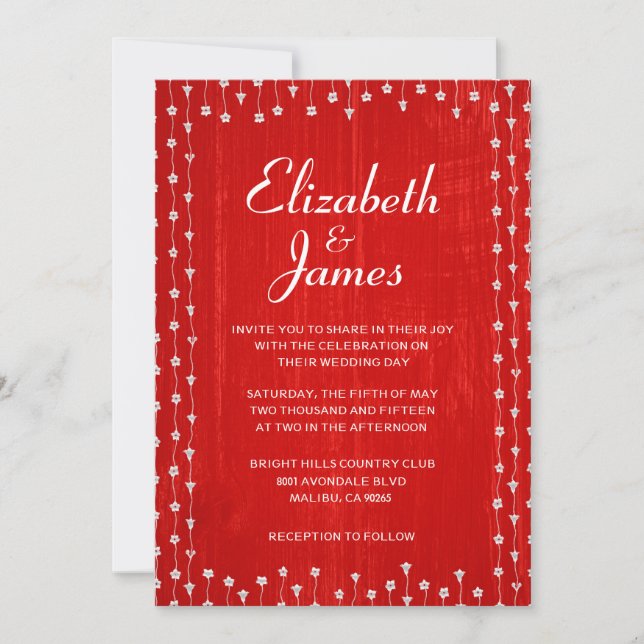 Invitaciones a la boda de la Boda de Barn de Campo (Anverso)