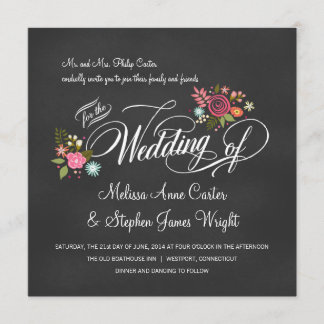 Invitaciones a la boda de la Boda de Chalkboard co