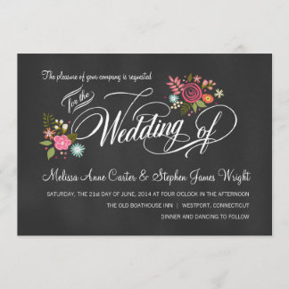Invitaciones a la boda de la Boda de Chalkboard co