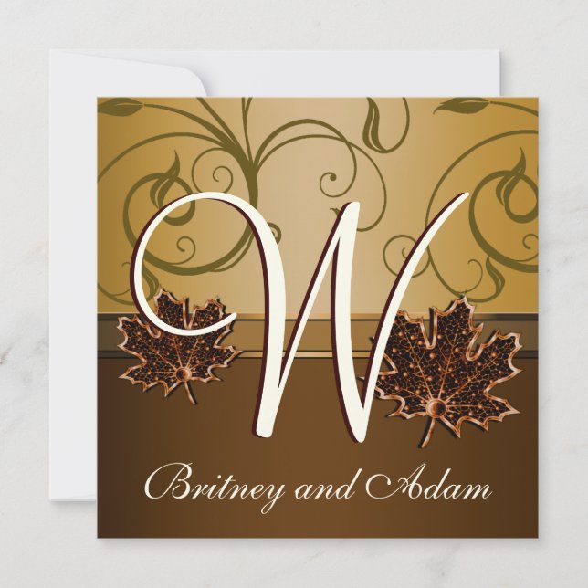 Invitaciones a la boda de la boda de la caída de c (Anverso)