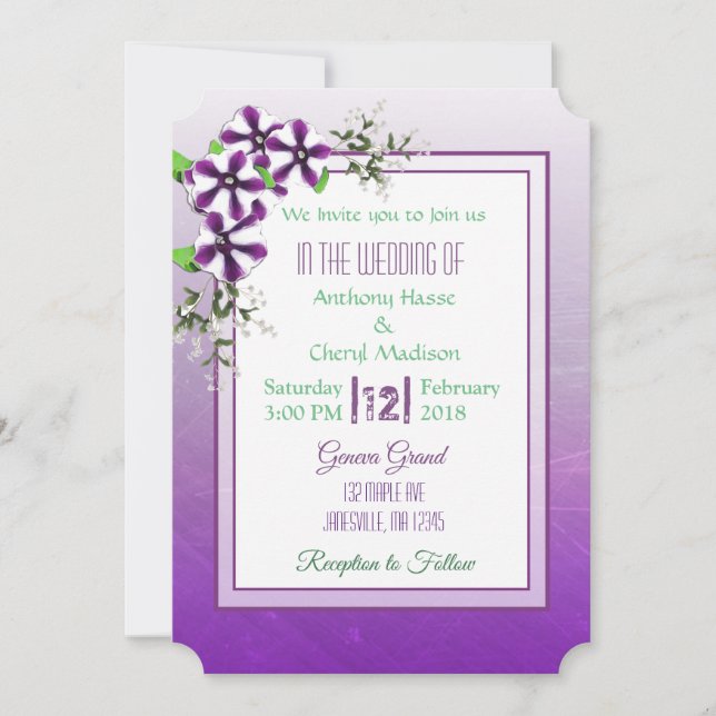 Invitaciones a la boda de la boda del encaje de Pe (Anverso)