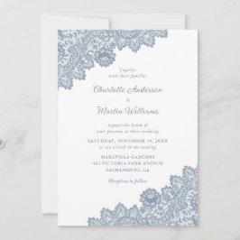 Invitaciones a la boda de la Boda Floral Dusty Blu