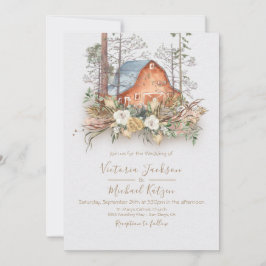 Invitaciones a la boda de la Boda Forestal Red Bar