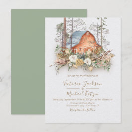Invitaciones a la boda de la Boda Forestal Red Bar