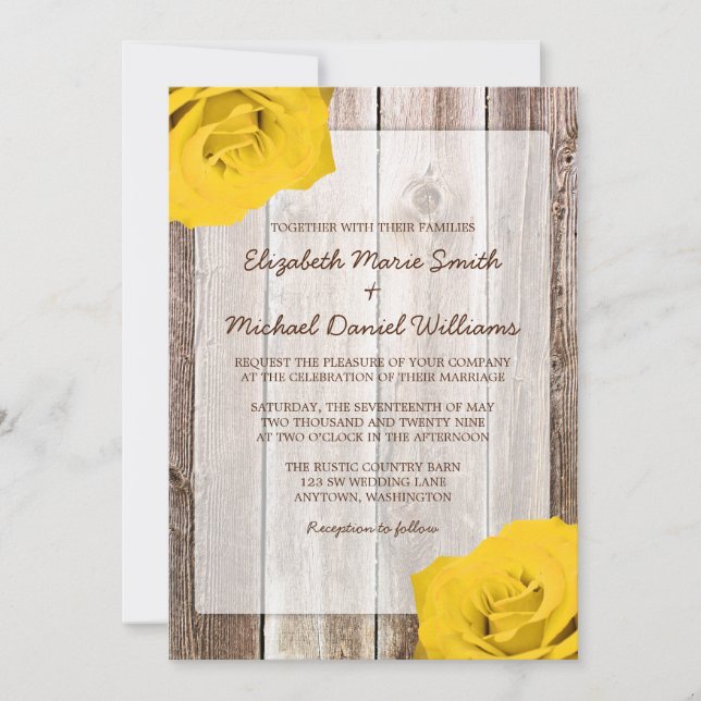 Invitaciones a la boda de la Boda Rústica de Rústi (Anverso)