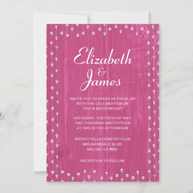 Invitaciones a la boda de la Boda Rustica en Fuchs (Anverso)