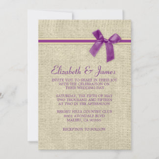 Invitaciones a la boda de la Boda Rustica Purple &