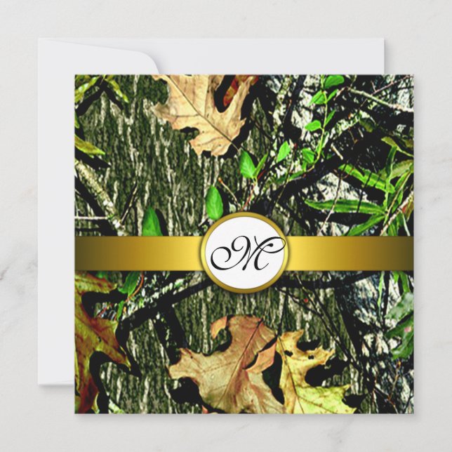Invitaciones a la boda de la cacería de oro en un  (Anverso)