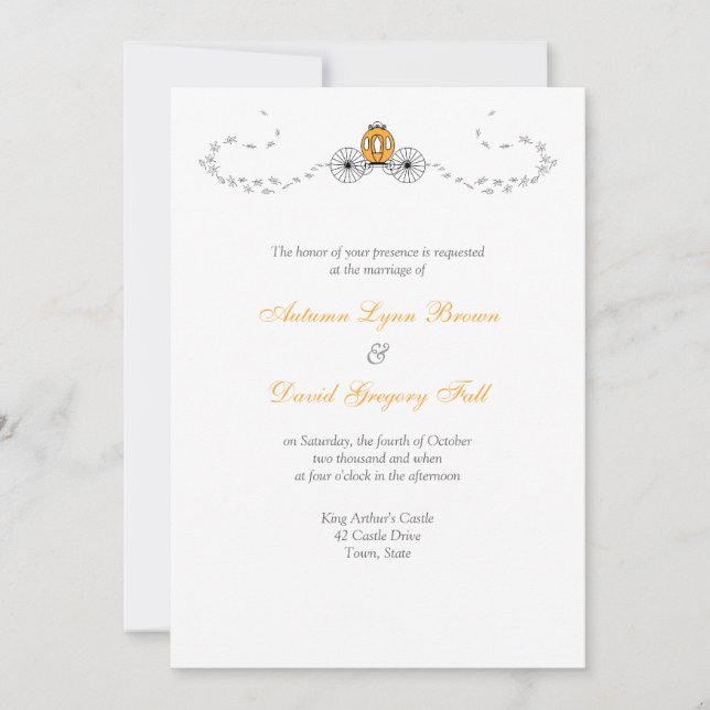 Invitaciones a la boda de la caída de la calabaza (Anverso)