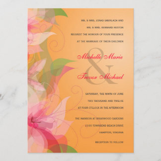 Invitaciones a la boda de la caída de la floral de