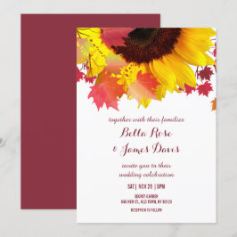 Invitaciones a la boda de la caída del girasol del