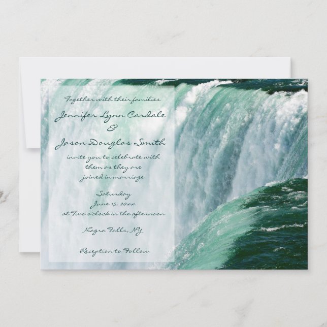 Invitaciones a la boda de la cascada de las catara (Anverso)