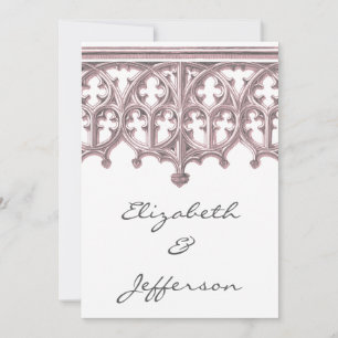 Invitaciones a la boda de la Catedral Gris y Rosa