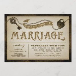 Invitaciones a la boda de la clave de bloqueo de c