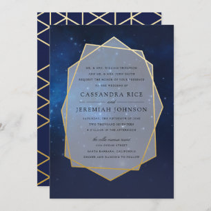 Invitaciones a la boda de la constelación azul de 