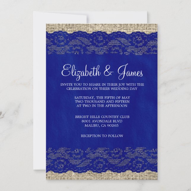 Invitaciones a la boda de la coraza azul de la mar (Anverso)