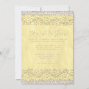 Invitaciones a la boda de la coraza rústica amaril