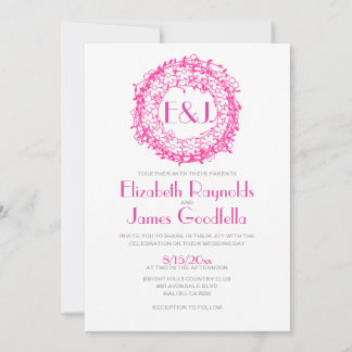 Invitaciones a la boda de la corona floral