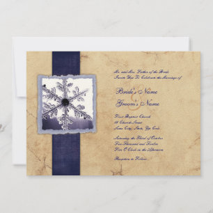 Invitaciones a la boda de la cosecha de nieve Blue
