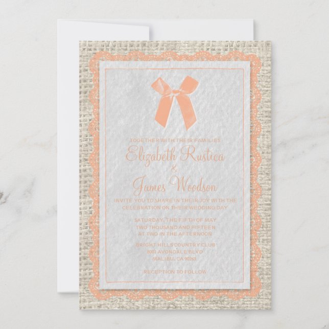 Invitaciones a la boda de la cosecha de vacas y li (Anverso)