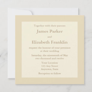 Invitaciones a la boda de la cuadrada de la crema