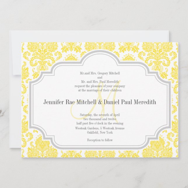 Invitaciones a la boda de la Damasco Amarilla del  (Anverso)