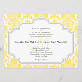 Invitaciones a la boda de la Damasco Amarilla del